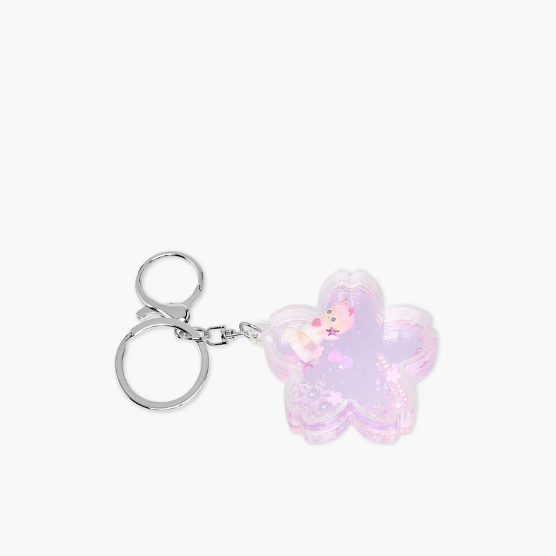 LIFESTYLE Flower Shaped Keyring with Pink Character